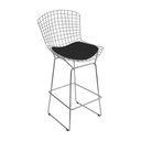 Ver imagem 2 de Kit 2 Banquetas Bertoia Cromada D70 com Assento Sintético Preto