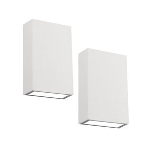Kit 2 Arandela 9 Fachos 4w 3000k Ip65 Branco Moderno Bivolt