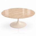 Ver imagem 2 de Mesa de Jantar Saarinen Oval 160x90 cm Tampo Mármore Travertino Base Laca Off White