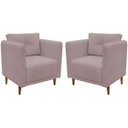 Ver imagem 1 de Kit 2 Poltronas Decorativa Luxo para Sala Recepção Consultório Escritório Aviv Linho Premium