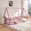 Ver imagem 1 de Cama Montessoriana Madeira Maciça Casa Estrado Sila Rosa Idimex