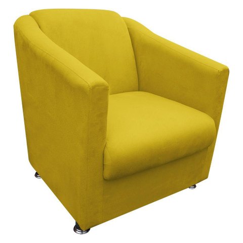 Poltrona Decorativa Bia Suede Amarelo Oz Store
