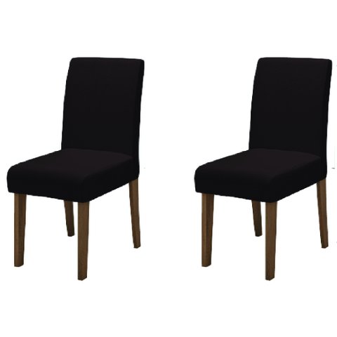 Conjunto com 2 Cadeiras Estofada Sala de Jantar Trieste Siena Cedro / Marrom Dobuê