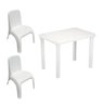 Kit Mesa Plástica Infantil Branca e 2 Cadeiras Branca - 1