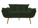 Ver imagem 2 de Kit Namoradeira +1 Puff Puf Decorativo Opala Suede Verde Pés Madeira Ms Decor