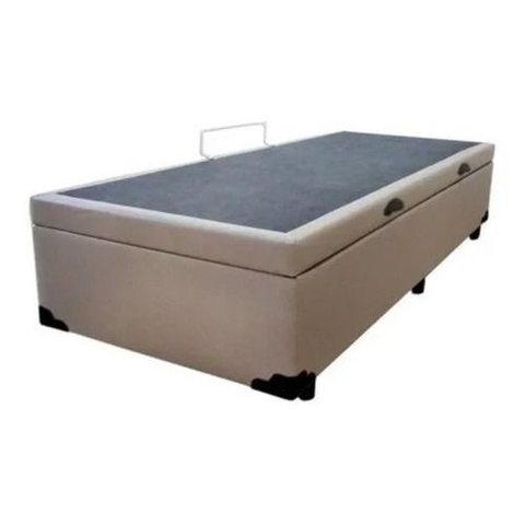 Cama Box Baú Solteirão Reforçada Fabricação Própria 96x203 - Corino - Bege