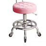 04 Cadeiras Mocho Salão de Beleza Rosa Giratória Estofadas - 6