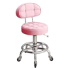 04 Cadeiras Mocho Salão de Beleza Rosa Giratória Estofadas - 4