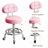 04 Cadeiras Mocho Salão de Beleza Rosa Giratória Estofadas - 8