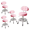 04 Cadeiras Mocho Salão de Beleza Rosa Giratória Estofadas - 1