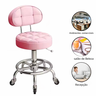 04 Cadeiras Mocho Salão de Beleza Rosa Giratória Estofadas - 7