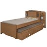 Cama Solteiro Com Cama Auxiliar Box Com 2 Gavetas 100% MDF Milenio Cor Marrom - 1
