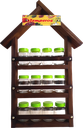 Ver imagem 1 de Porta Tempero Casinha em Madeira com 12 Potes - Tampas Verdes