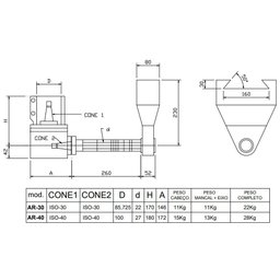 Cabeçote Angular 90° para Fresadora Iso 40 com Diâmetro do Mangote de 100 Mod. Ar 40 Hidalgo - 5 Cabeçote Angular 90° para Fresadora Iso 40 com Diâmetro do Mangote de 100 Mod. Ar 40 Hidalgo - 5