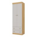 Ver imagem 2 de Guarda-roupa Infantil 62cm 2 Portas e 2 Gavetas Encanto Multimóveis Mp4446 Madeirado/off White