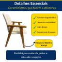 Ver imagem 4 de Kit 2 Cadeiras Jantar Madeira Jaque com Braço Cor Off White