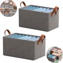 Ver imagem 3 de Kit 3 Caixas Organizadora Dobrável 47x28x20cm Multiuso Cinza para Roupas e Brinquedos