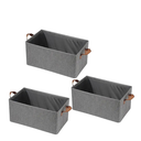 Ver imagem 1 de Kit 3 Caixas Organizadora Dobrável 47x28x20cm Multiuso Cinza para Roupas e Brinquedos