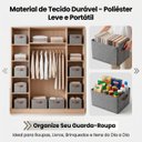 Ver mais imagens de Kit 3 Caixas Organizadora Dobrável 47x28x20cm Multiuso Cinza para Roupas e Brinquedos