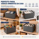 Ver imagem 5 de Kit 3 Caixas Organizadora Dobrável 47x28x20cm Multiuso Cinza para Roupas e Brinquedos