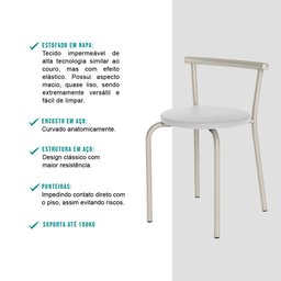 Conjunto Sala de Jantar Palermo com Mesa e 2 Banquetas 2999 Carraro - 5 Conjunto Sala de Jantar Palermo com Mesa e 2 Banquetas 2999 Carraro - 5