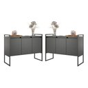Ver imagem 1 de Buffet Serra Clara 3 Portas 2 Unidades Industrial Preto