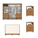 Ver imagem 4 de Conjunto Quarto Adulto Guarda-Roupa + Cômoda + Mesa de Cabeceira Palace