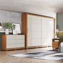 Ver imagem 1 de Conjunto Quarto Adulto Guarda-Roupa + Cômoda + Mesa de Cabeceira Palace