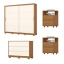 Ver imagem 2 de Conjunto Quarto Adulto Guarda-Roupa + Cômoda + Mesa de Cabeceira Palace