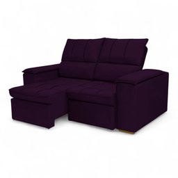 Sofá Retrátil Reclinável 2 Lugares 1,90m Boni Veludo Roxo - 6