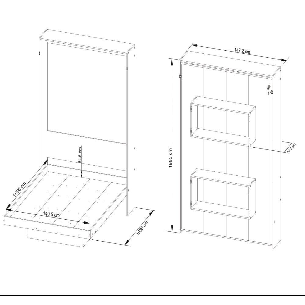 Cama de Casal Articulada com 2 Nichos - Amêndoa - 5