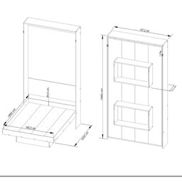 Cama de Casal Articulada com 2 Nichos - Amêndoa - 5