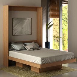 Cama de Casal Articulada com 2 Nichos - Amêndoa - 1
