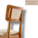Ver imagem 5 de Conjunto 2 Cadeiras em Madeira Maciça Ravena Bege/Off White/Imbuia Marrom