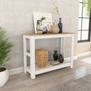 Ver imagem 1 de Aparador de Sala Colonial 110cm com 1 Prateleira Mel Branco