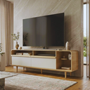Ver imagem 1 de Rack Orgânico 100% MDF 180cm Pés em Madeira Maciça 75”