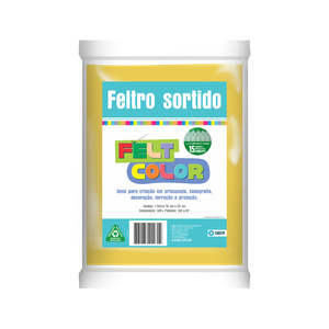 Feltro Feltcolor Liso Amarelo - 70cm X 50cm