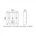 Ver imagem 4 de Guarda-Roupa Casal 6 Portas 3 Gavetas Barcelona Colibri