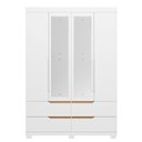 Ver imagem 2 de Guarda Roupa Solteiro Doble 4 Portas Flex Freijó/branco com Espelho - Móveis Albatroz