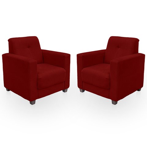 Kit Poltrona Cadeira para Sala Confortável Reforçada Veneza Suede