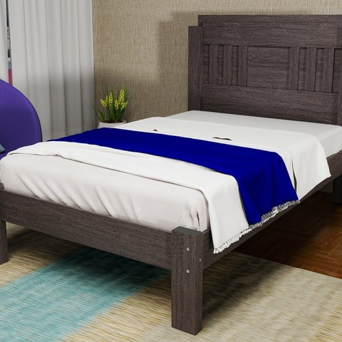 Cama de Solteiro 100% MDF 117x95,8cm Marina Marrom/Mocaccino