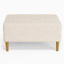 Ver imagem 3 de Puff Bela Manu Decor Madri Pés Palito Tecido Linho Champagne