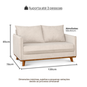 Ver imagem 5 de Sofá Petiz Living 130cm Bouclê Bege 2 Lugares Confortável Pés de Madeira
