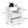 Mesa de Cabeceira Branca 2 Gavetas e 1 Nicho Mesinha para Quarto Lateral da Cama Estilo Cômoda - 2