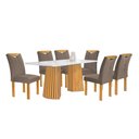 Ver imagem 2 de Conjunto Mesa Stella Ripada 170cm com 6 Cadeiras Stella Tampo Smart Plus com Vidro