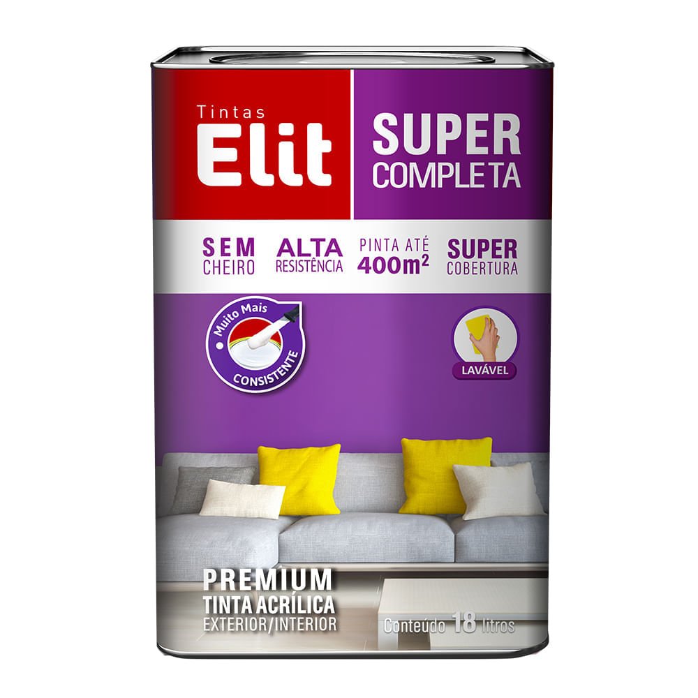 Tinta Acrilica Elit Super Completa Fosco Areia 18l - 1