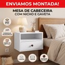 Ver imagem 1 de Kit 2 Mesas de Cabeceira Suspensas 25cm 1 Gaveta 1 Nicho MDF 15mm Montadas