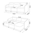 Ver imagem 4 de Sofá Cama Casal para Sala 246cm Polska K04 Veludo Verde - Mpozenato