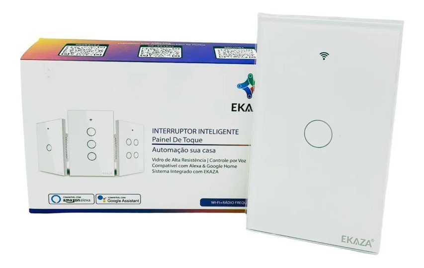 Ekaza Interruptor Inteligente Branco Painel De Toque 1 Botão - 5