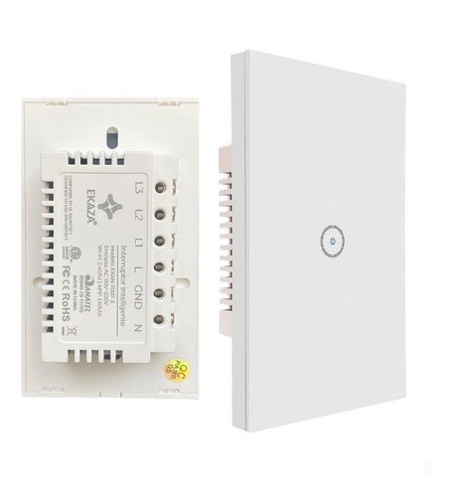 Ekaza Interruptor Inteligente Branco Painel De Toque 1 Botão - 2